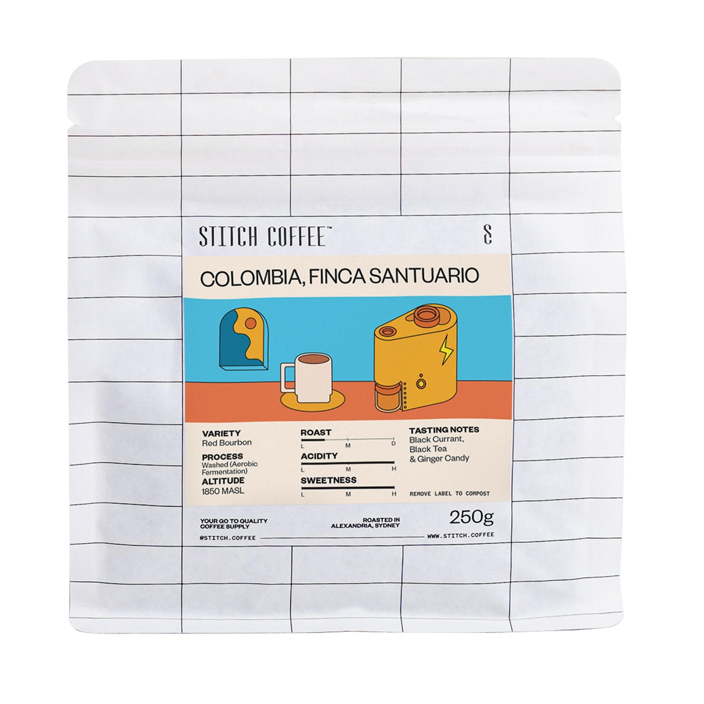 COLOMBIA, FINCA SANTUARIO (RED BOURBON) (WASHED AEROBIC FERMENTATION)